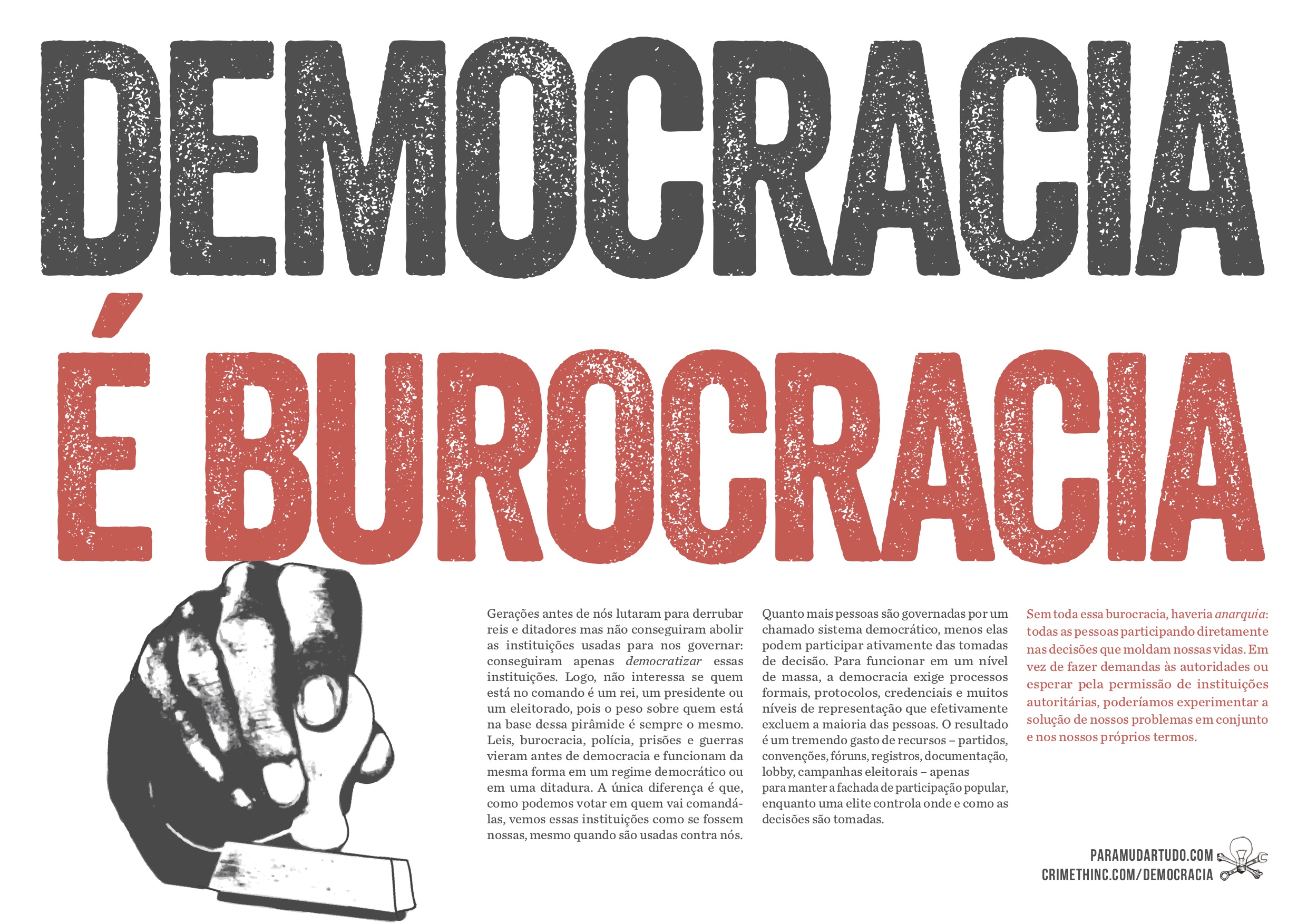 Photo of ‘Democracia é Burocracia’ front side